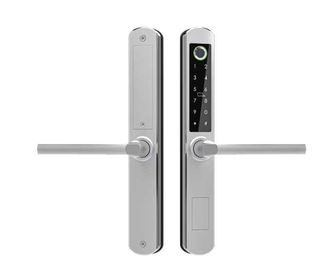 Cerradura inteligente slim plateada con teclado